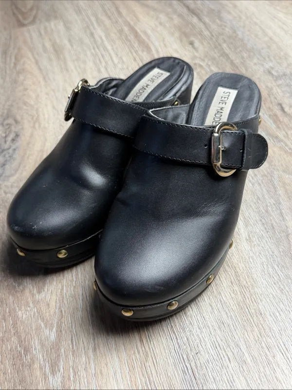 Steve Madden Leather Studded Platform Clogs – Women’s Size 6M - Image 2