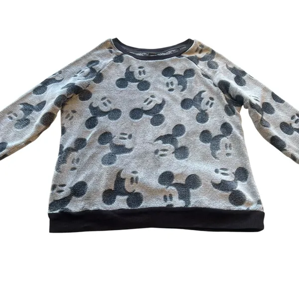 Disney Gray Mickey Mouse Plush Sweater Top - Image 6