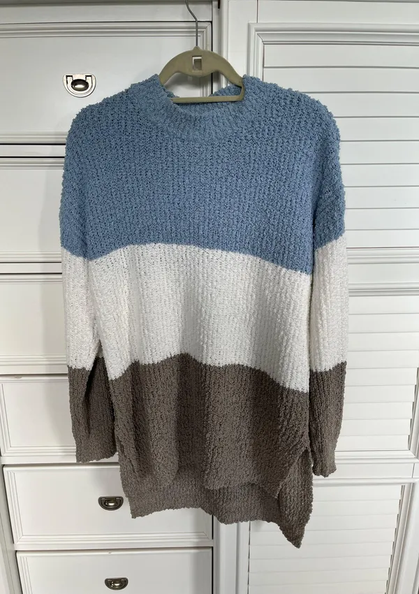 🔴 Oversized Bulk Colored Sweater Blue Size L - Image 2