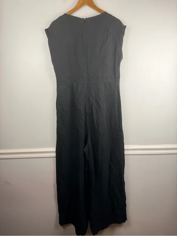 New Madewell Seamed Wide-Leg Jumpsuit in black size 14 - Image 7