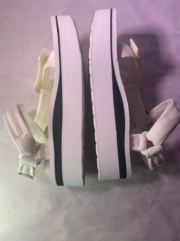 Teva White Platform Sandal with Black Midsole Stripe - Women - Image 7