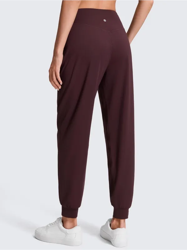 CRZ YOGA Butterluxe Burgundy Plum High-Rise Jogger Pants Sz Small - Image 2