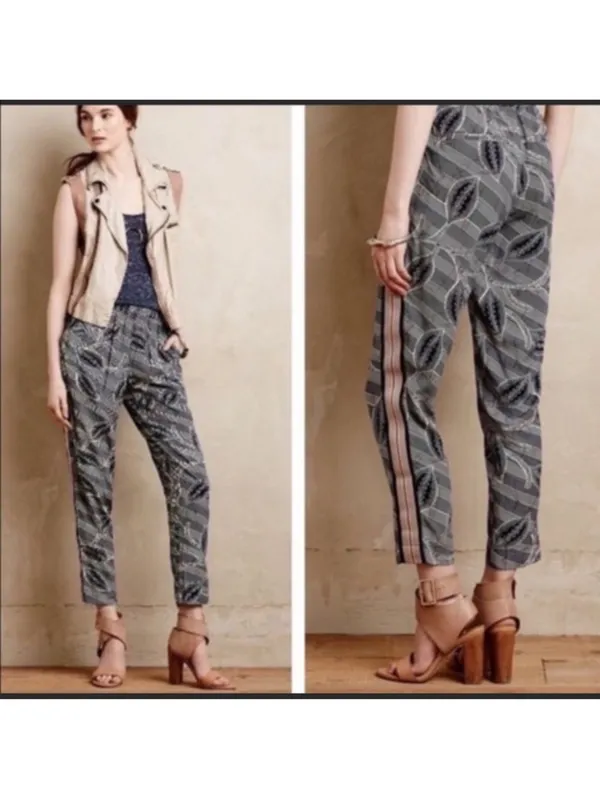 Anthropologie Heihei Lourinha Blue Jogger Pants Size Small - Image 5
