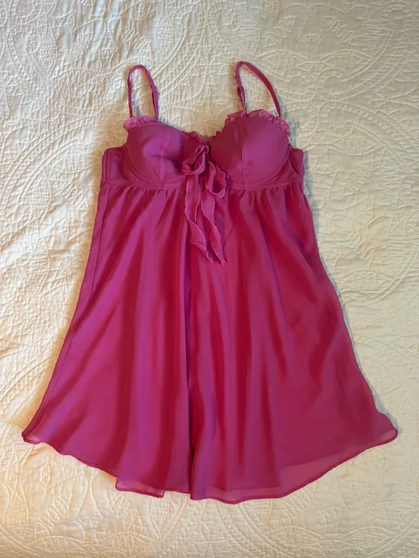 Pink Ruffle Babydoll Slip Dress - Image 3