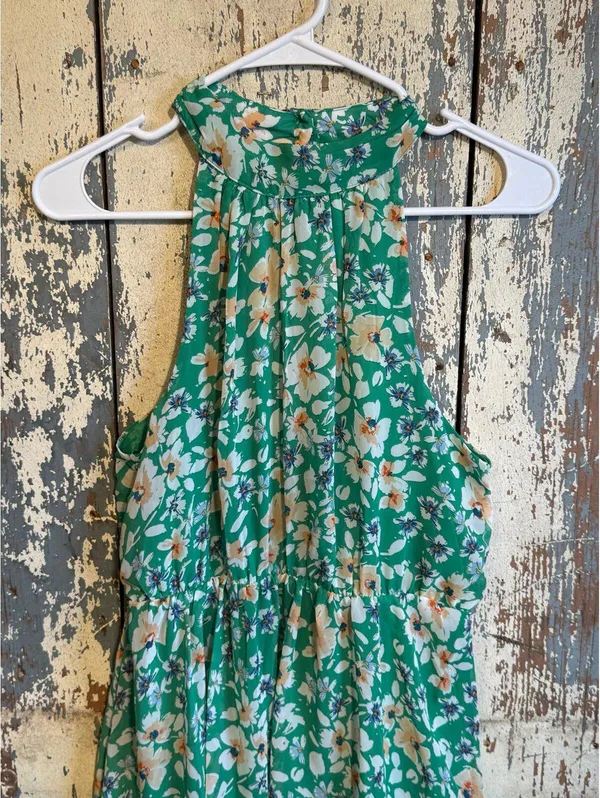 NWT Sienna Sky Green Floral Halter Neck Dress size Medium - Image 2