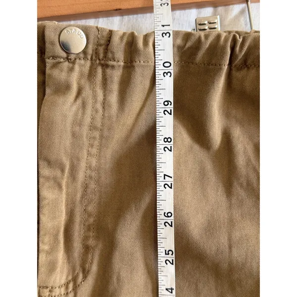 STAUD Cargo Skirt Womens XL NEW Tan Cotton Midi Drawstring Toggle Utility‎ Skirt - Image 5