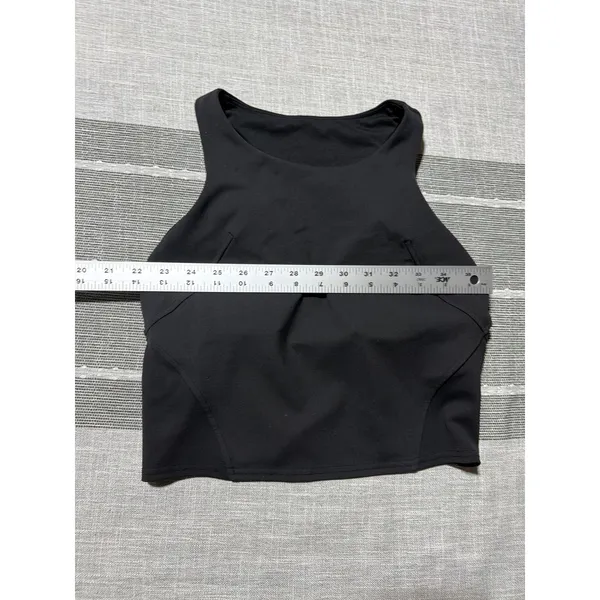 Lululemon Black High Neck Yoga Athletic Crop Top Tank Size 8 - Image 3