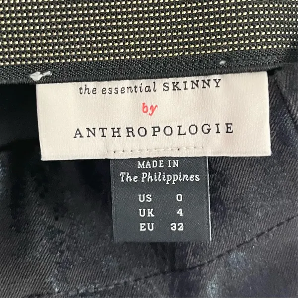 Anthropologie The Essential Skinny Pants Black Jacquard Paisley Foil Print 0 - Image 9