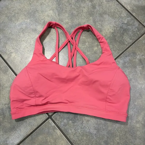 lululemon Free to be Serene Bra Sz 10 Rose Color Outdoor Casual Gym Gorpcore - Image 3