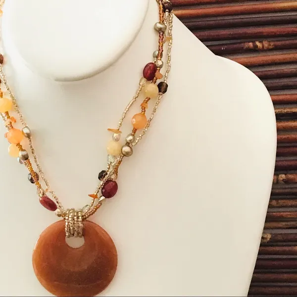 Lia Sophia Seed Bead Glass Pendant Necklace - Image 3