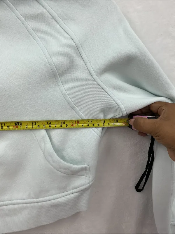 lululemon athletica Light Blue Hooded Half-Zip Cropped Jacket 1133 - Image 4