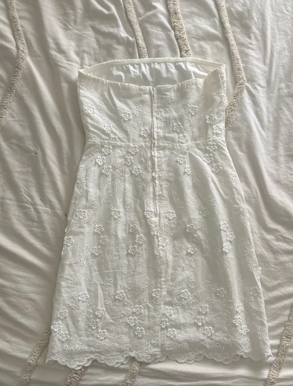 Altar'd State white cotton strapless mini dress - Image 2