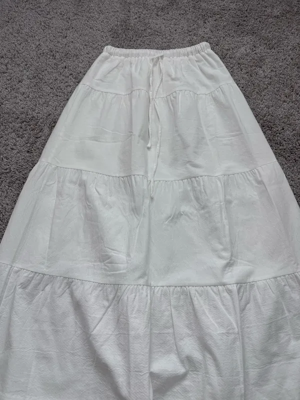 White Tiered Maxi Skirt - Image 5