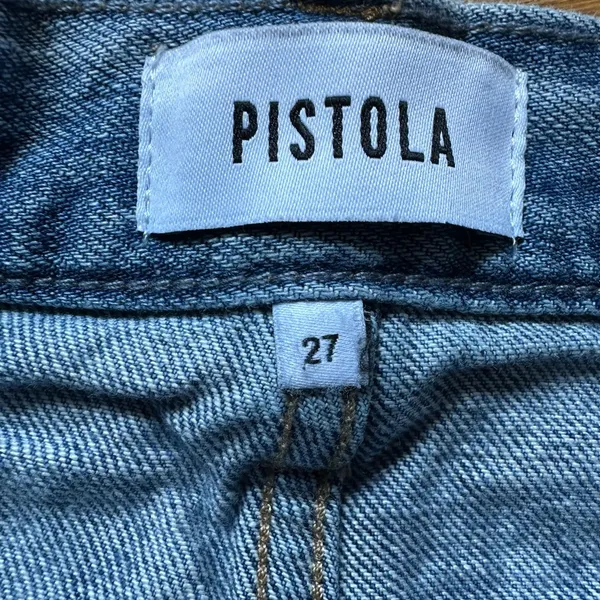 Pistola Distressed Wide Leg Crop Jeans Womens 27 Blue - Image 2