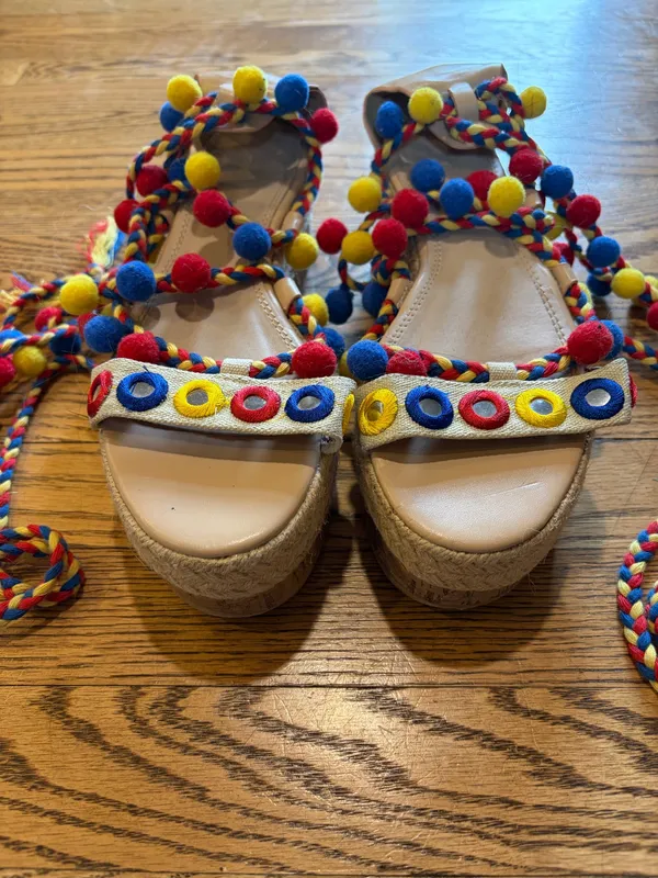 ASOS Tijuana Multi Pom Flatforms  Espadrille Platforms Multi Color - Image 11