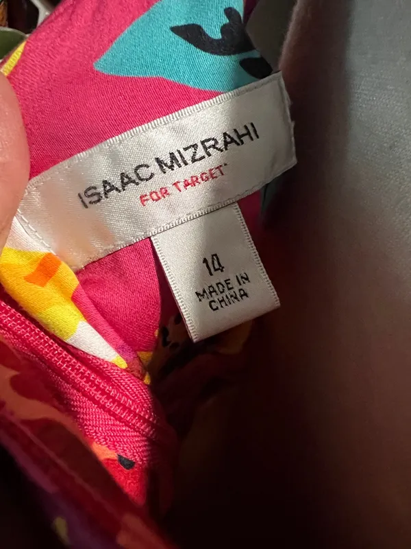 Isaac Mizrahi for Target bold floral pink spaghetti strap sundress size 14 - Image 5