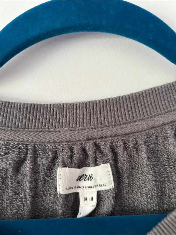 Aerie |Oversized Gray Tie-Neck Pullover Sweatshirt sz M - Image 5