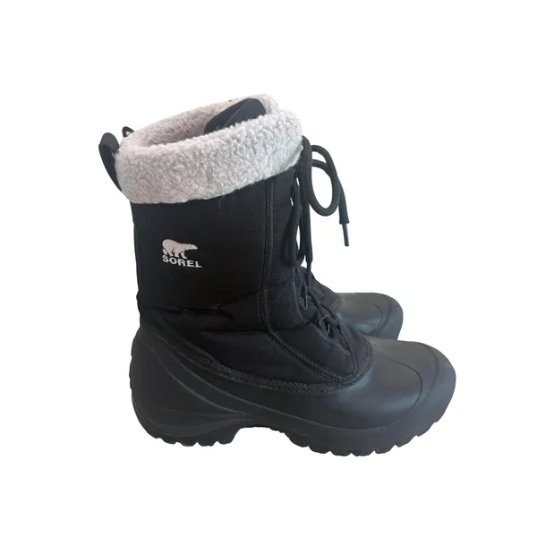 SOREL Cumberland Black Insulated Snow Winter Boots Size 8‎ Shearling Lace Up - Image 2