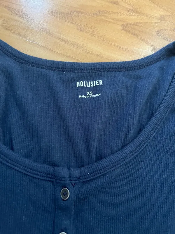 Hollister Navy Henley Long Sleeve - Image 2