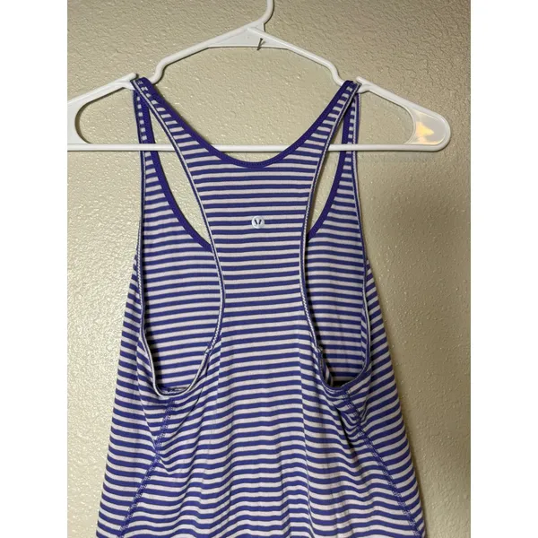 lululemon What The Sport Singlet Striped‎ Tank Top Purple Blue Size S - Image 4