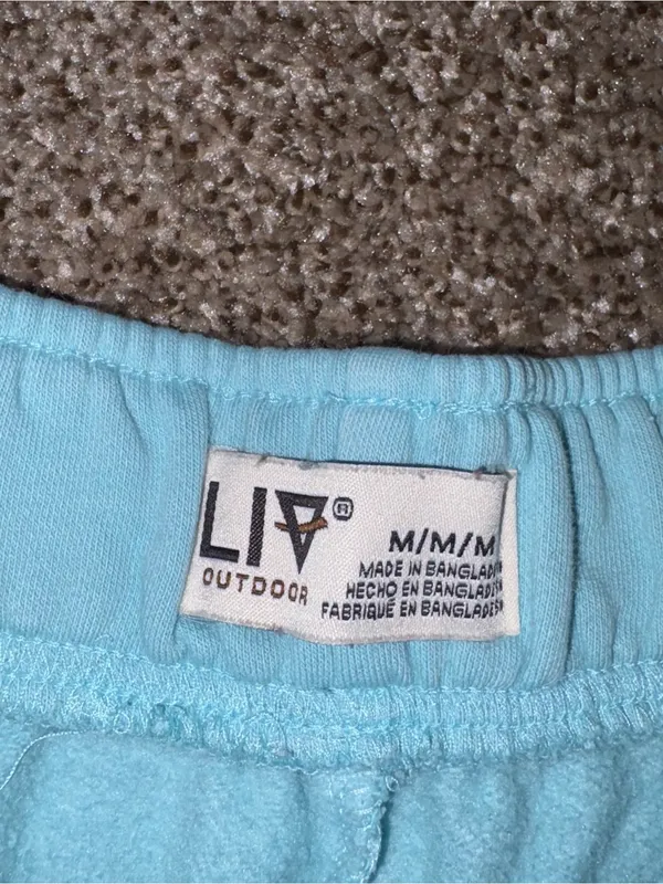 Liv Outdoor Light Blue Fleece Lounge Shorts Medium - Image 2