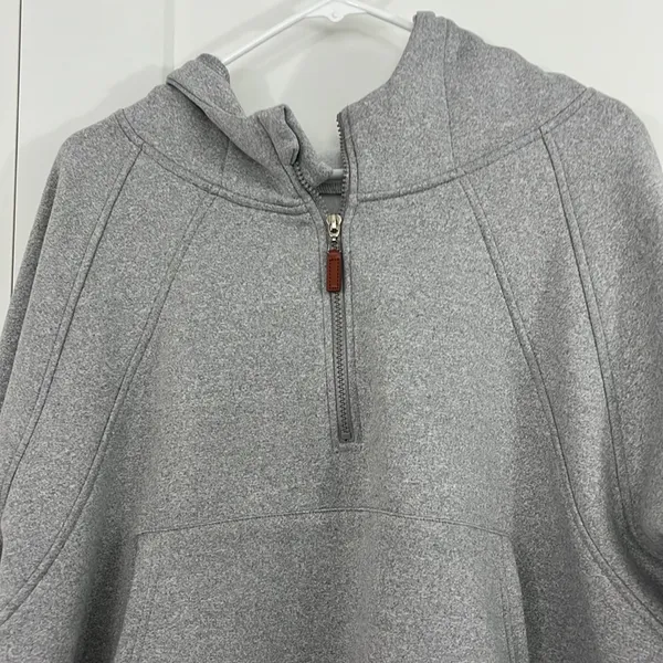 Laslulu 2XL Gray Half-Zip Scuba Hoodie Sweatshirt with Pocket - Image 5