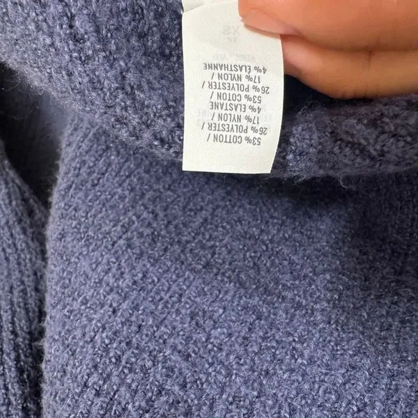 Aerie Navy Blue Cozy Up Waffle Knit Hooded Sweater Oversized XS - Image 5