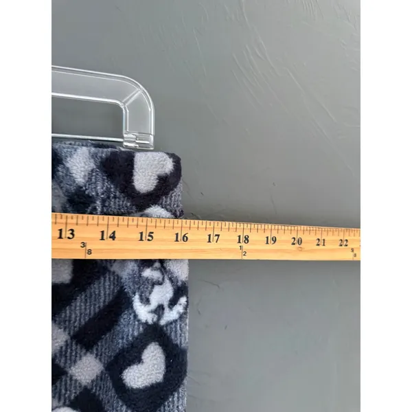 Munki Munki Peanuts Snoopy Fleece Pajama Set XL Black White Plaid Hearts Button - Image 10