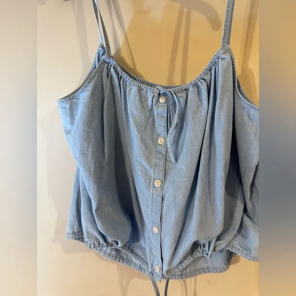 Madewell Denim Top Womens XL nwot Blue Chambray Meriden Vineshire Wash B1 - Image 6