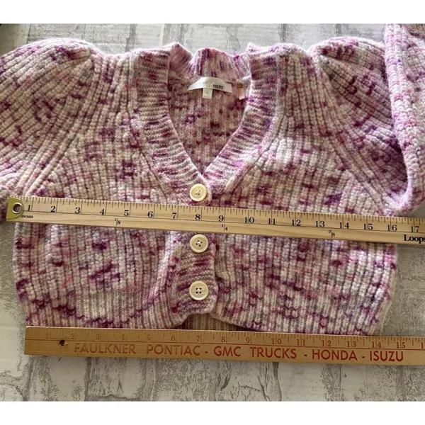 LoveShackFancy Avignon Crop Berry Medley Barbie Coquette Puff Sleeve Cardigan M - Image 8