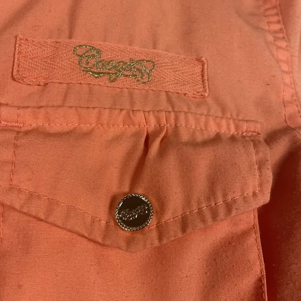 Coogi Jacket Womens Size M Orange‎ Studded Hood Casual Full Zip Australia Cotton - Image 7