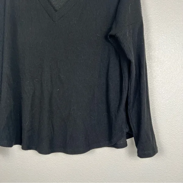 Lulus Long Sleeve‎ Ribbed Top Black Sz S - Image 5