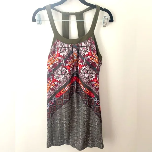 prAna Cantine Halter Active Dress L Cargo Marrakesh Olive Green Shelf Bra Sporty - Image 7