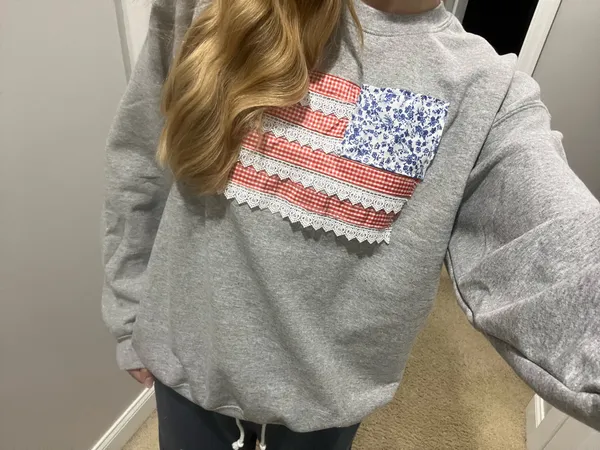 American flag patchwork crewneck Gray Size M - Image 3