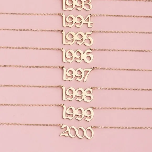 Yr 2000 Customizable Chain Necklace-birthday, anniversary, wedding date - Image 5