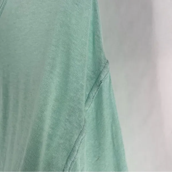We The Free Sheer Aqua Mint‎ Green Linen Blend Relaxed Fit Dolman Henley Top - Image 5