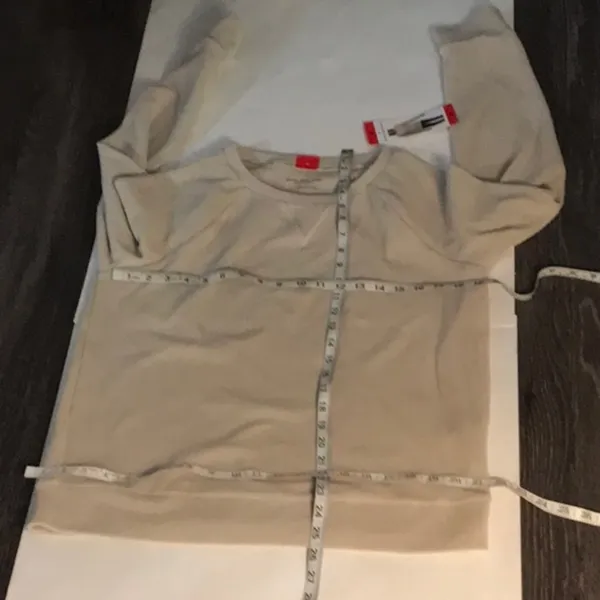 Marc New York Andrew Marc Crewneck Beige Sweater M Academia Cabincore Preppy NEW - Image 5