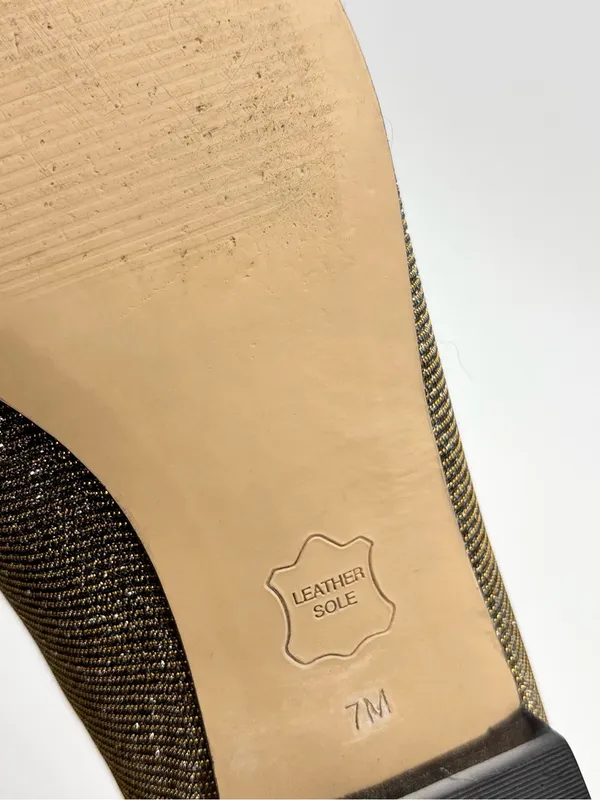 Talbots Metallic Gold Pointed-Toe Flats Size 7 - Image 8