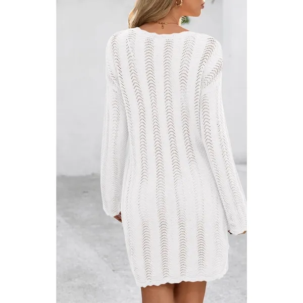 Pretty Garden Crochet Swim Cover Up White Women’s S - Image 2