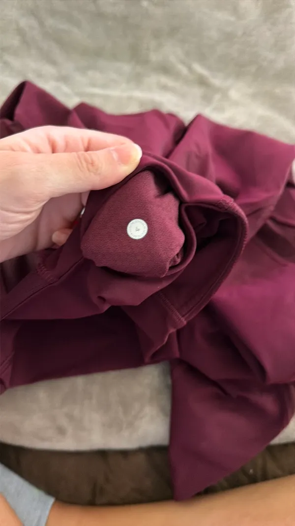 Lululemon Maroon Leggings 4 with Mesh  - Image 4