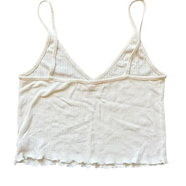 White Ribbed‎ Knit Cami Top Urban Outfitters size small - Image 2