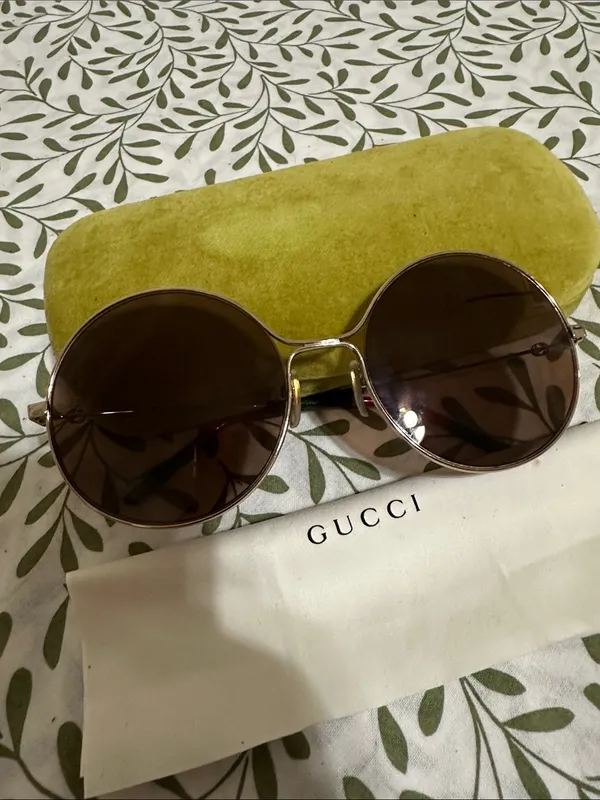 Gucci Women's Round Brown Lens Sunglasses - Image 11