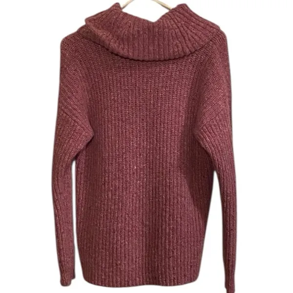 Lauren Ralph lauren wool alpaca Knit Sweater Pink purple cowle Neck relaxed fit - Image 8