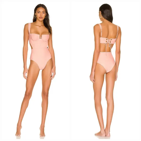 Tularosa Aura One Piece in Peach - Image 2