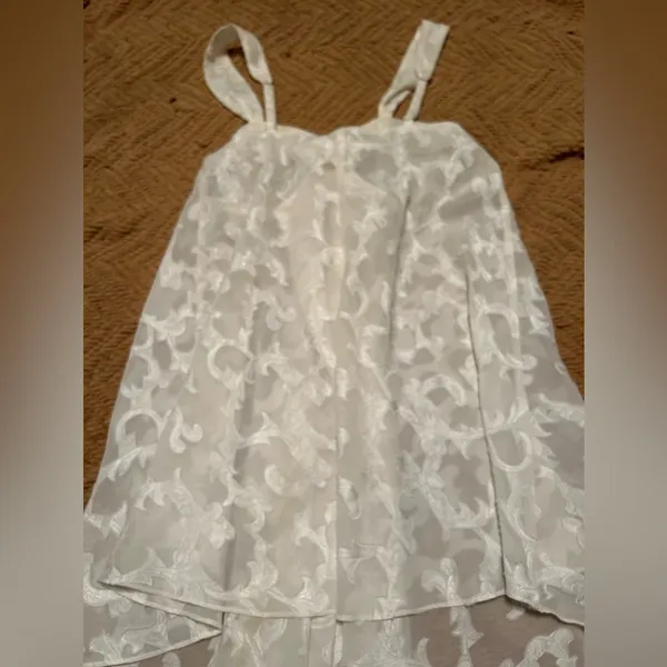 Victoria’s Secret Vintage 80s Gold Label Baby Doll Chemise Slip Mini Dress Cream - Image 5