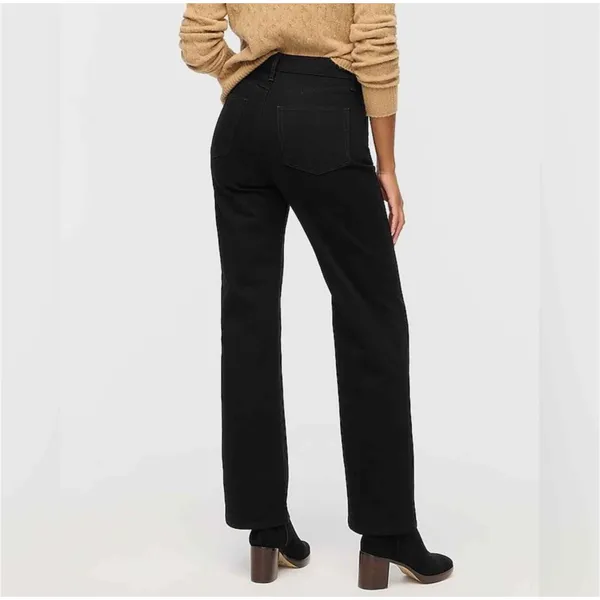 NWT J.Crew Factory Wide-leg Full-length Jean All-day‎ Stretch in Black BU832 - Image 15