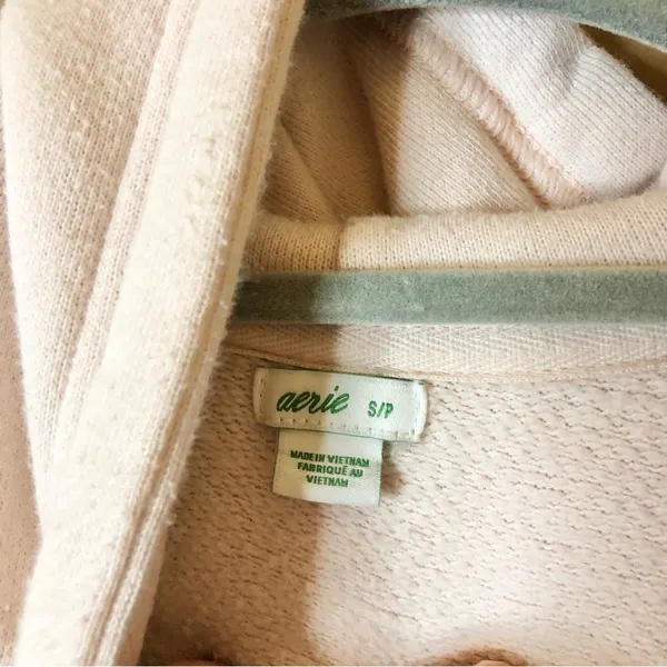 Aerie Cropped‎ Hoodie Light Baby Pink Size Small - Image 5