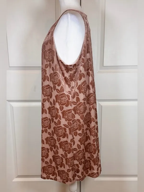 Candie’s Velvet Rose Mini Dress XL Blush Pink Burnout Floral Party Cocktail - Image 6