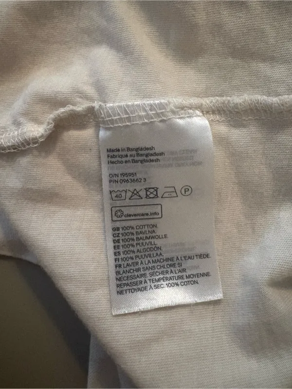 H&M Short Sleeve 100% Cotton Crew Neck Tee in Off-White Cream 💜 - Image 5