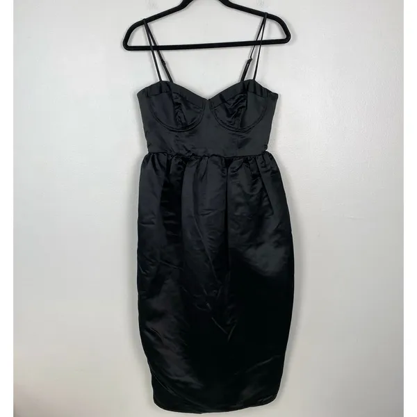 Future Collective Sweetheart Bubble Satin Midi Dress Bustier‎ Elegant Size S - Image 2